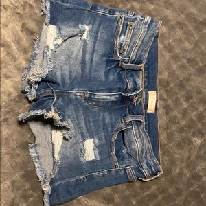 blue denim jean shorts
